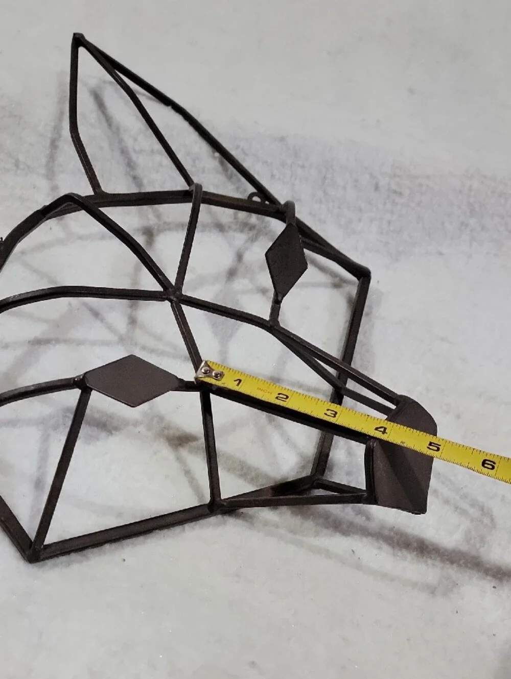 Geometric Metal Fox Wall Decor in Brown Three Dimension
